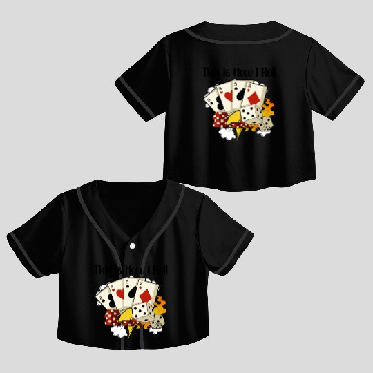 Poker Casino Poker Player Gambling Roulette Gift Crop Top Baseball Jerseys