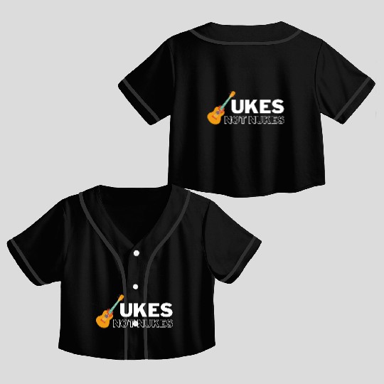 Meme Nukes Guitar Crop Top Baseball Jerseys