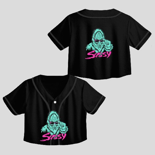Green Sasquatch Game Crop Top Baseball Jerseys