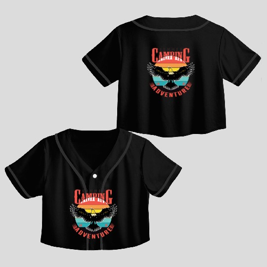 summer camping adventure Crop Top Baseball Jerseys