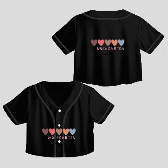 Kindergarten Teacher Crop Top Baseball Jerseys Women Teaching Crop Top Baseball Jerseys