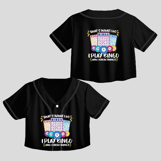 Bingo Card Game Grandma Bingo Player Bingo Cards Crop Top Baseball Jerseys