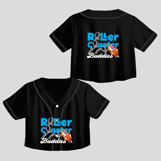 Roller Coaster Friends Besties Crop Top Baseball Jerseys
