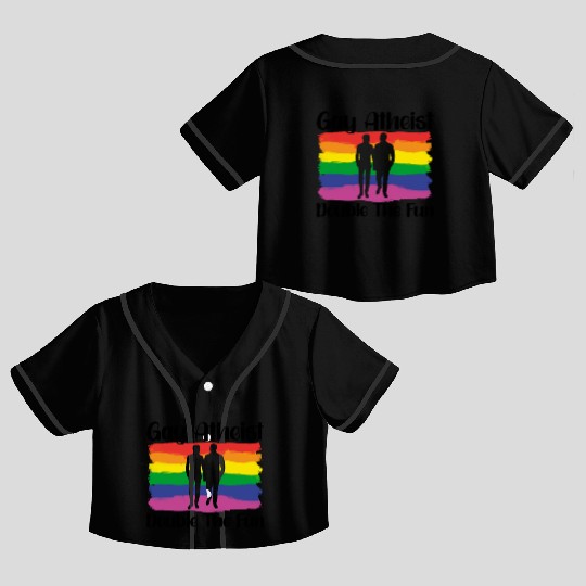 Gay LGBTQ Atheist Atheism Anti Religion Securalism Crop Top Baseball Jerseys