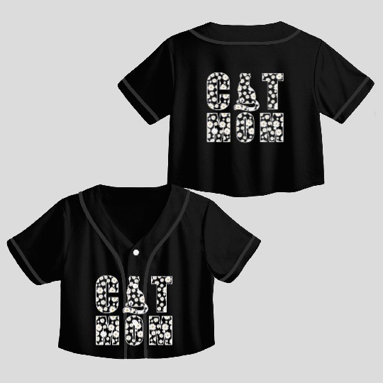 Cat Mom Cute Flowers Gift for Cat Lover Crop Top Baseball Jerseys