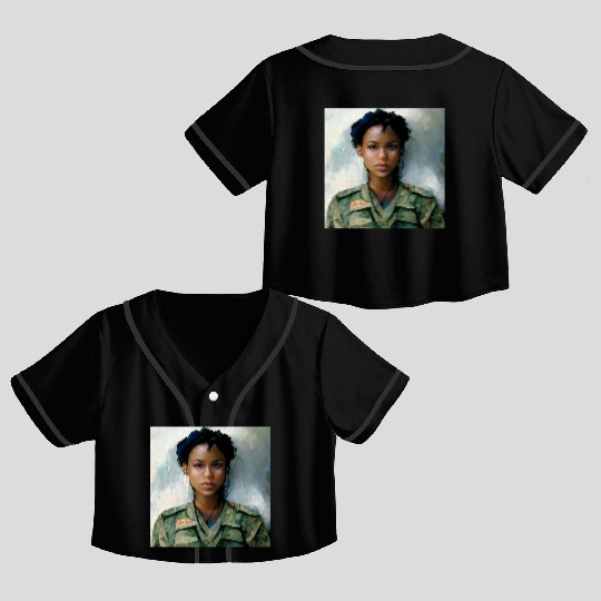 Beautiful US army combat medic painting Crop Top Baseball Jerseys