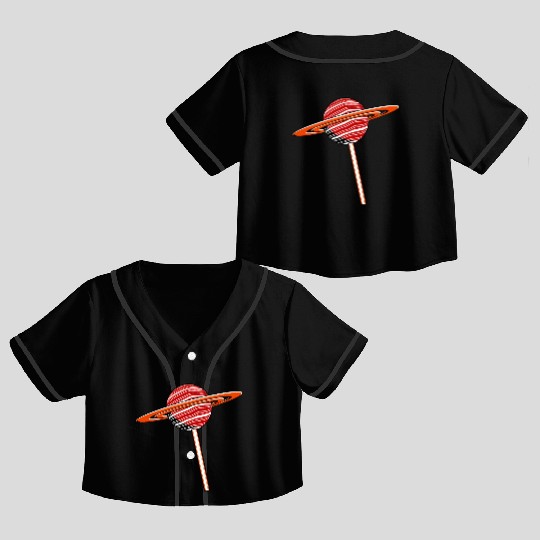 Saturn Planet Lollipop Crop Top Baseball Jerseys