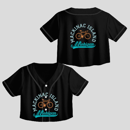 Mackinac Island Mi Souvenir Crop Top Baseball Jerseys