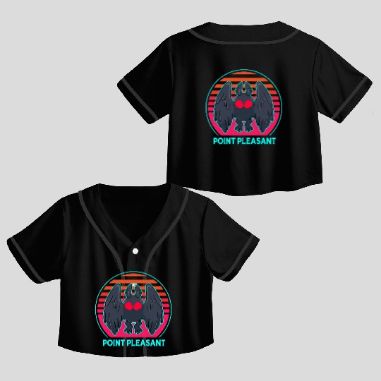 Cryptozoology Folklore Mothman Point Pleasant Crop Top Baseball Jerseys