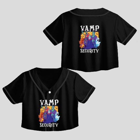 Vamp Security Funny Easy Halloween Costume Crop Top Baseball Jerseys