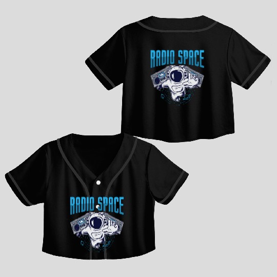 Astronomy Music Lover Radio Space Universe Stars Crop Top Baseball Jerseys