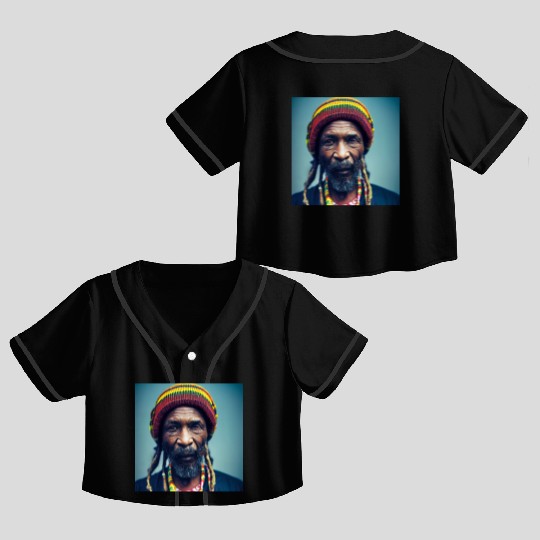 Rastafari Realistic photograph painting Crop Top Baseball Jerseys