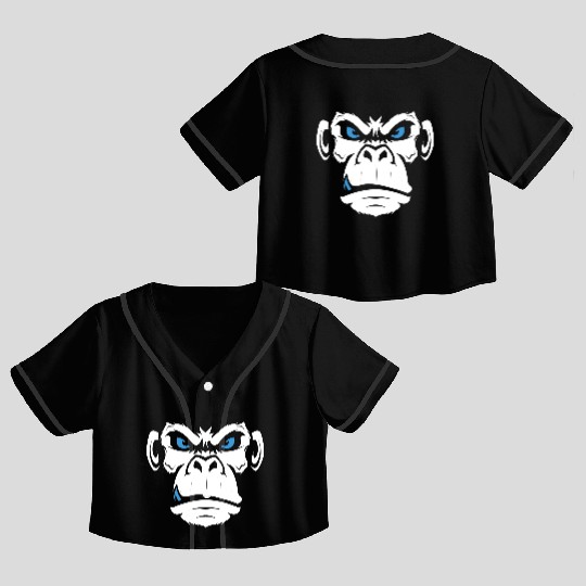 Monkey Head Angry Monkey Face Crop Top Baseball Jerseys