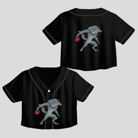 Disc Golf Werewolf Crop Top Baseball Jerseys
