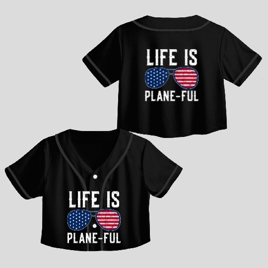 Airline Pilot Aviation Themed Pun For a Corporate Crop Top Baseball Jerseys