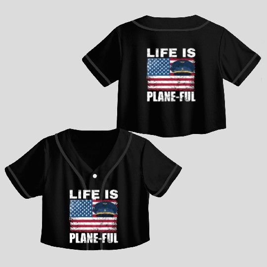 Airline Pilot Aviation Themed Pun For a Corporate Crop Top Baseball Jerseys