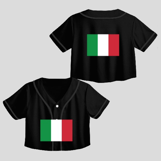 Official Italy Flag Italian Italia Country Pride Crop Top Baseball Jerseys