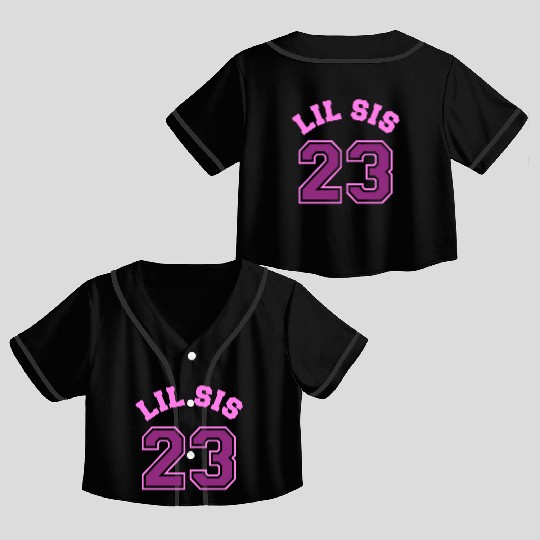 Lil Sis 2023 Little Sister Baby Family Birth Child Crop Top Baseball Jerseys