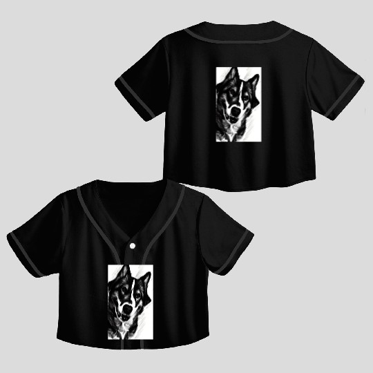 Friendly dog portrait Crop Top Baseball Jerseys