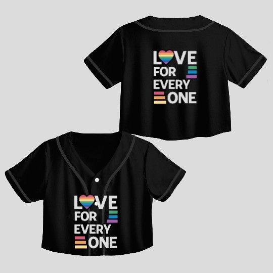 Rainbow unisex love for everyone Crop Top Baseball Jerseys