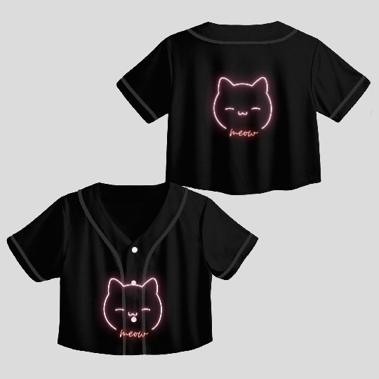 Modern Neon Kat Crop Top Baseball Jerseys