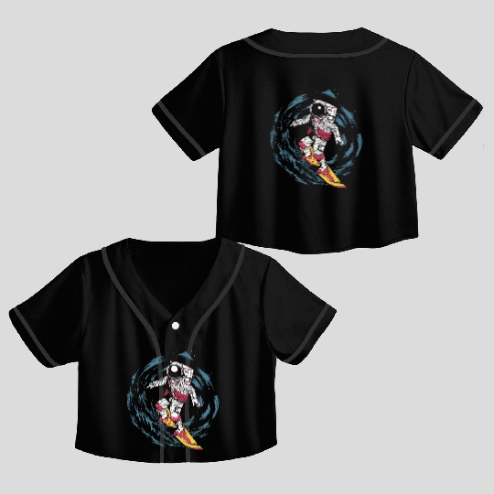 Space astronaut science planets astronomy design Crop Top Baseball Jerseys