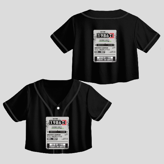electricity meter birthday 1986 electrician gift Crop Top Baseball Jerseys