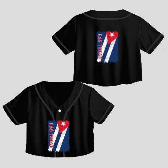 Las Tunas Cuba vintage flag Crop Top Baseball Jerseys