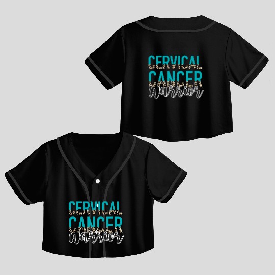 Cervical Cancer Awareness Month Warrior Teal White Crop Top Baseball Jerseys