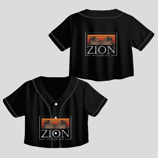 Retro Zion National Park US Vintage Utah Adventure Crop Top Baseball Jerseys