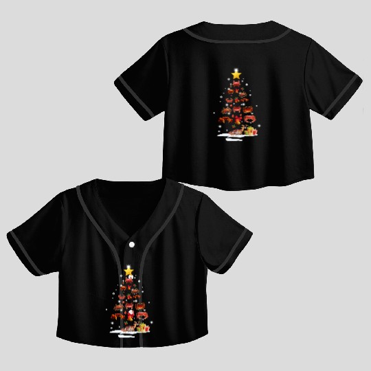 Crab Christmas Tree Crab Xmas Funny Gift Crop Top Baseball Jerseys