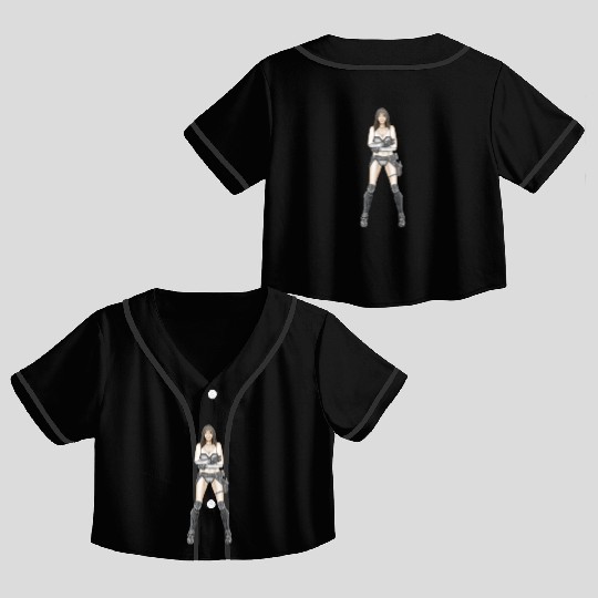 Illustration Logo - Cyberpunk Girl Crop Top Baseball Jerseys
