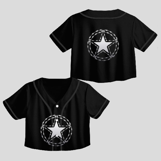 Barbed Wire US Army Star Crop Top Baseball Jerseys