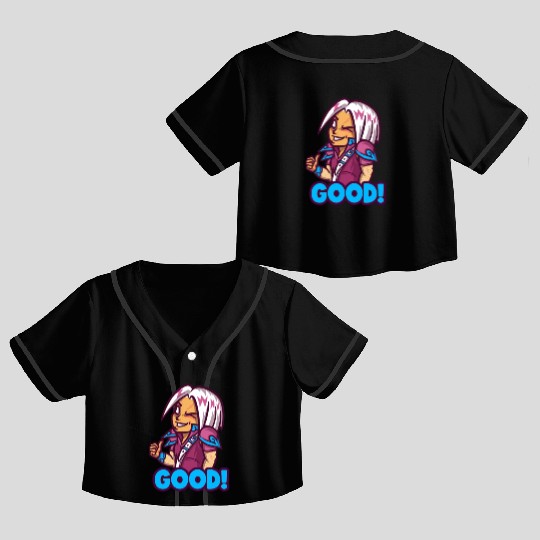 emote maker featuring lost ark inspired characters Crop Top Baseball Jerseys