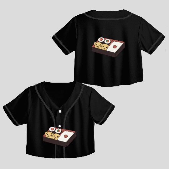Sushi Bento Box Golden Retriever Crop Top Baseball Jerseys