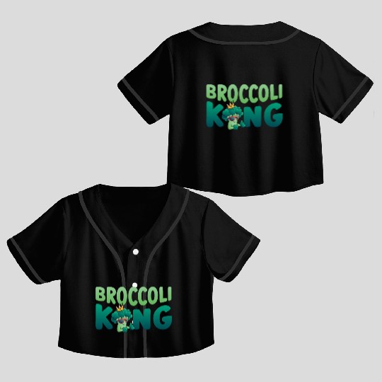 Broccoli King Vegetarian Vegetable Veggies Vegan Crop Top Baseball Jerseys