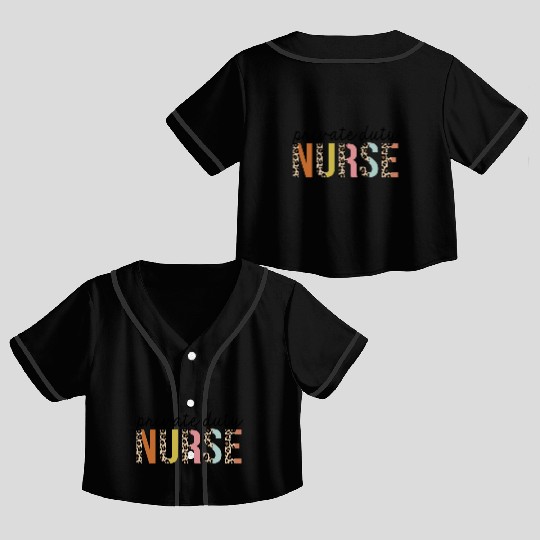 Private-Duty Nurse Leopard Print Registered RN Crop Top Baseball Jerseys