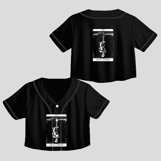 Wheel of Fortune Tarot Card Occult Goth Halloween Crop Top Baseball Jerseys