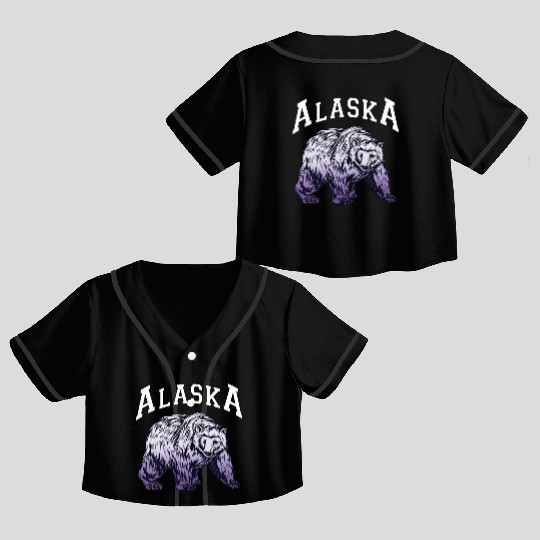 Alaska Gift USA Natur Bär Denali Grizzly Wald Crop Top Baseball Jerseys
