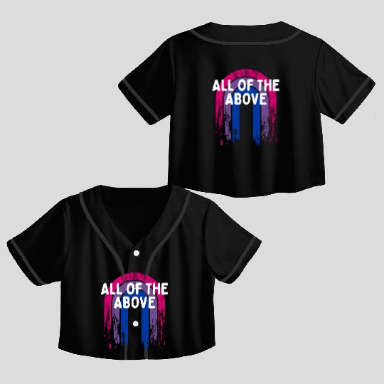 All of the Above Bisexual LGBTQ Bi Pride Crop Top Baseball Jerseys
