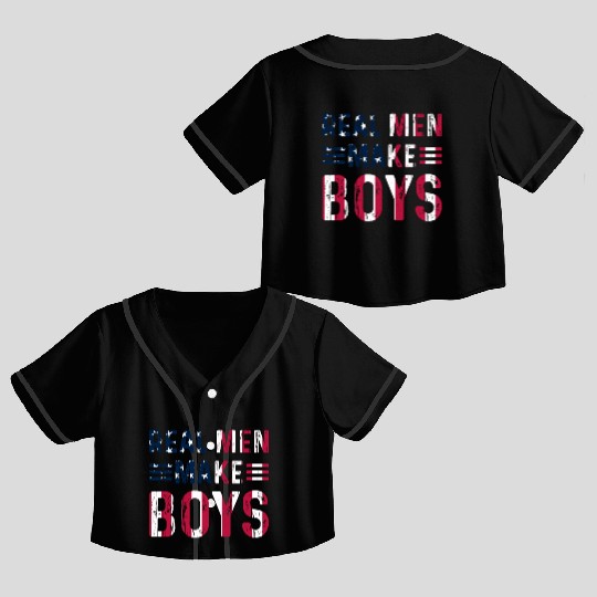 Boy Daddy - Real Men Make Boys Daddy To Be Crop Top Baseball Jerseys