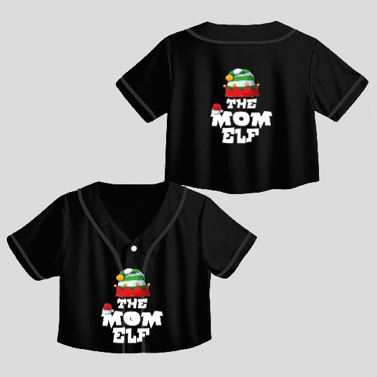 Gamer Elf Family Matching Christmas Group Pajama Crop Top Baseball Jerseys