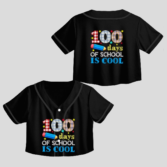 Teacher Student 100th Day 100 Days Of School Crop Top Baseball Jerseys