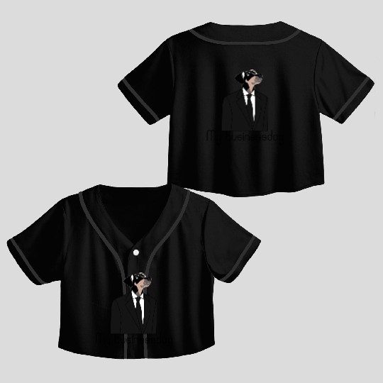 My business dog Crop Top Baseball Jerseys