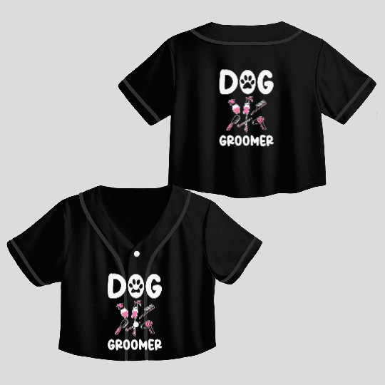 Dog Groomer Canine Grooming Hygiene Crop Top Baseball Jerseys