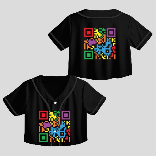 LBGT Flag Gay Pride Human QR Code Crop Top Baseball Jerseys