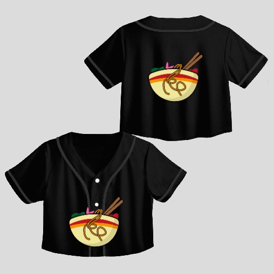 complete food street ramen noodles Crop Top Baseball Jerseys