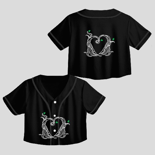 Tree Love Best Friends Heart White Crop Top Baseball Jerseys