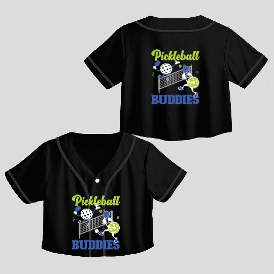 Pickleball Friends Pickleball Crop Top Baseball Jerseys