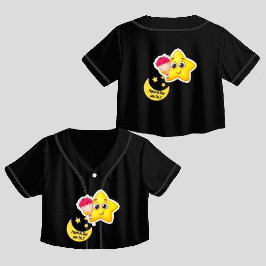 Design d'étoile et lune Crop Top Baseball Jerseys